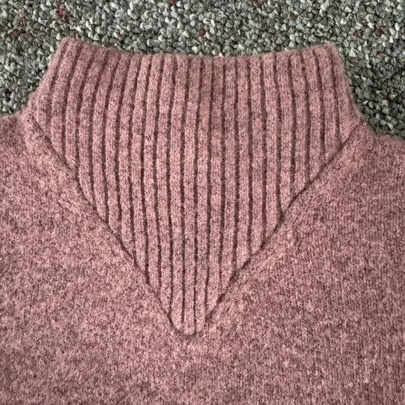 Madewell Wool blend Mauve Pink mock neck Knit Sweater Small - Picture 3 of 9